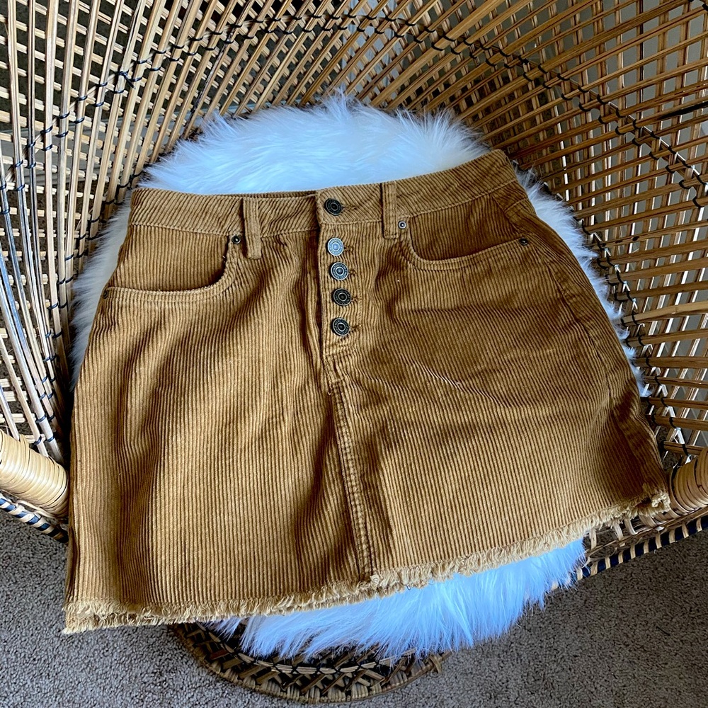 Gold Corduroy mini skirt
